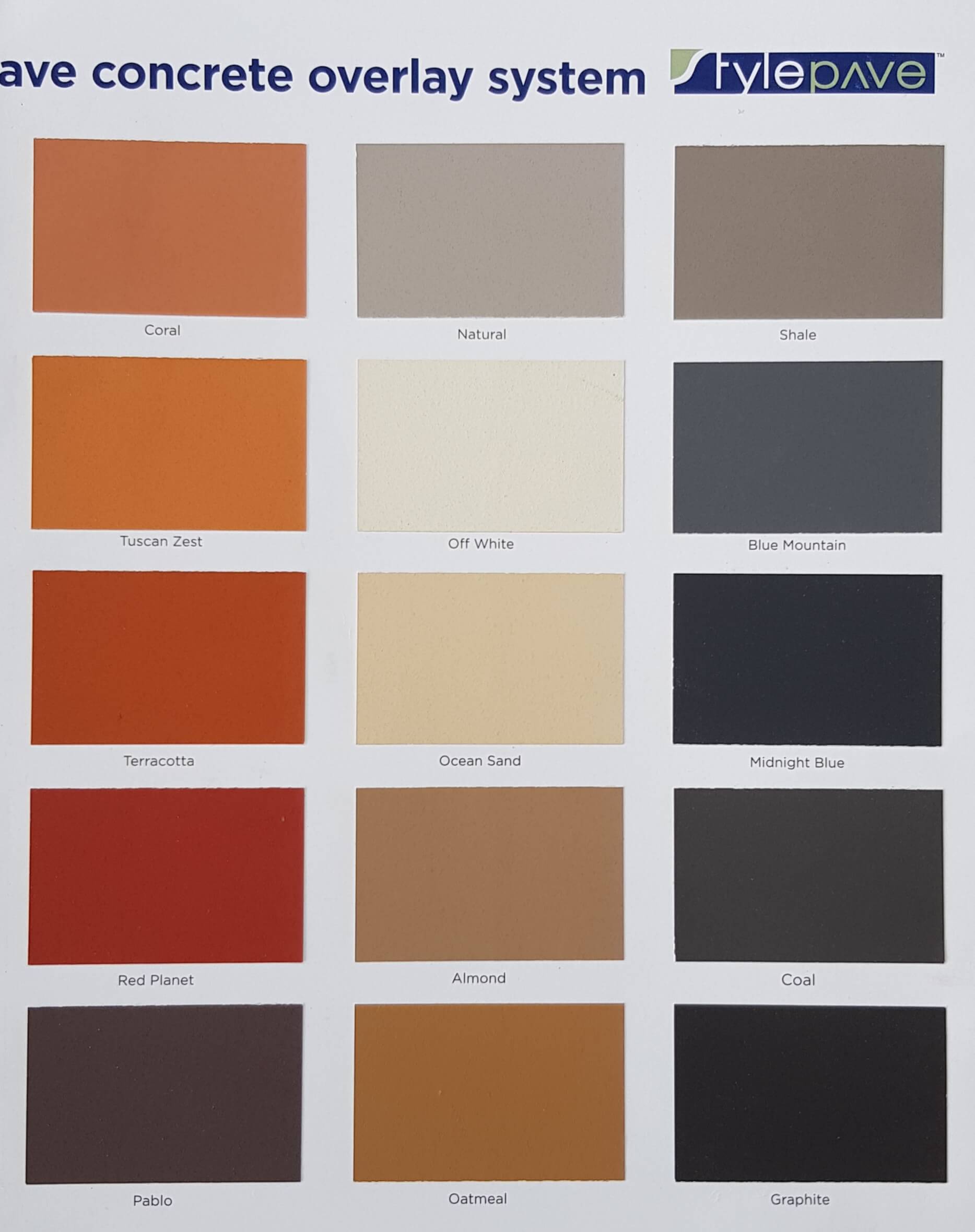 Permoglaze Colour Chart